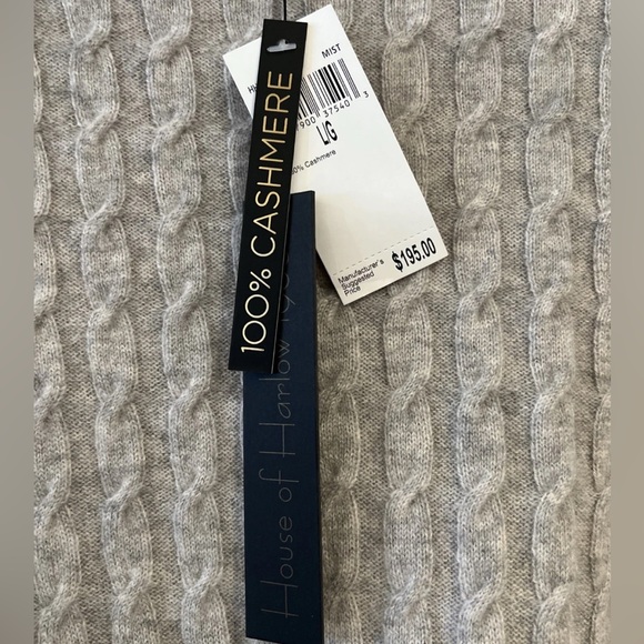 Nwt house of Harlow large gray cable knot short sleeve cashmere sweater - Picture 2 of 3